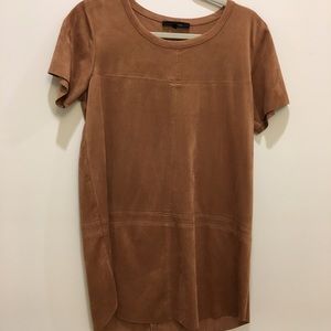 Tan / Beige Suede Mini Dress